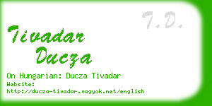 tivadar ducza business card